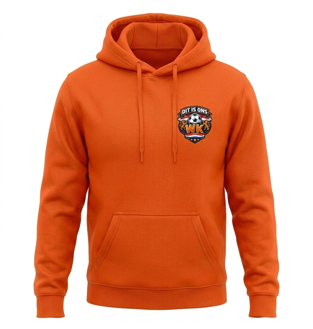 Oranje Hoodie Dit Is Ons WK Borstlogo
