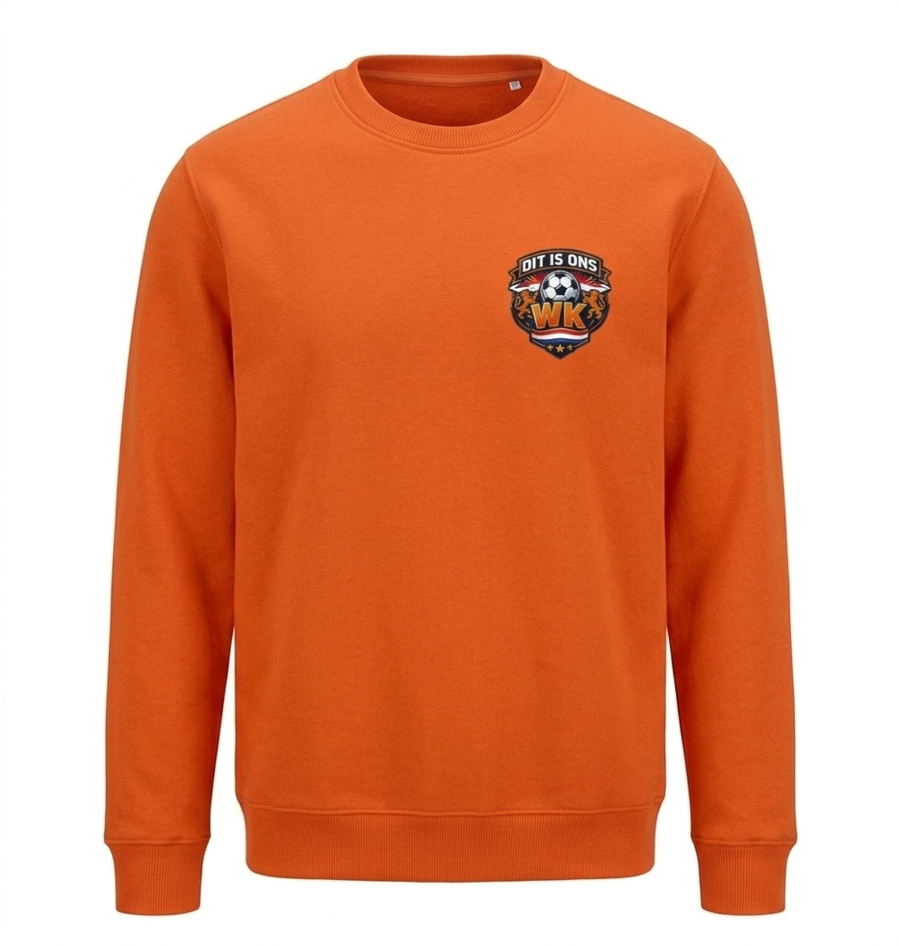 Oranje Sweater Dit Is Ons WK Borstlogo
