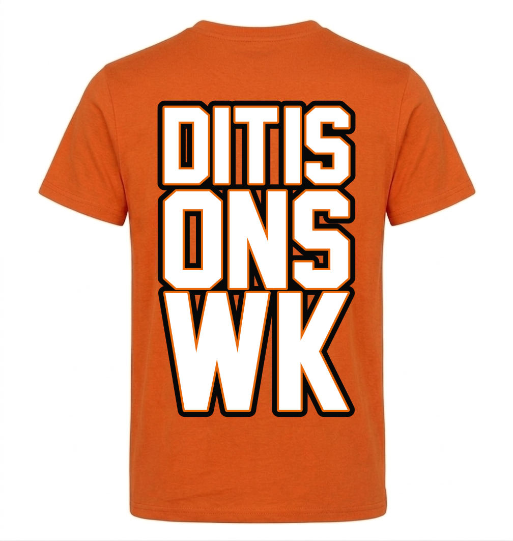 Oranje T-shirt Dit Is Ons WK Back